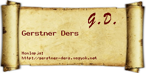 Gerstner Ders névjegykártya